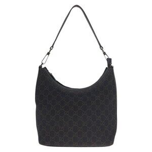 Gucci Hobo Brown Dark Silver GG Canvas Leather Brown Dark Brown